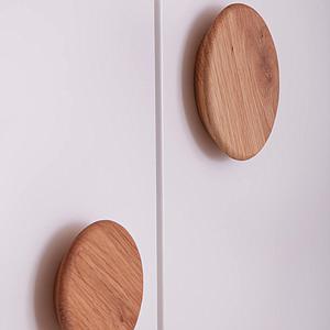 Kleiderschrank 2 Türen 2 Rollkästen KASVA weiß-Eiche