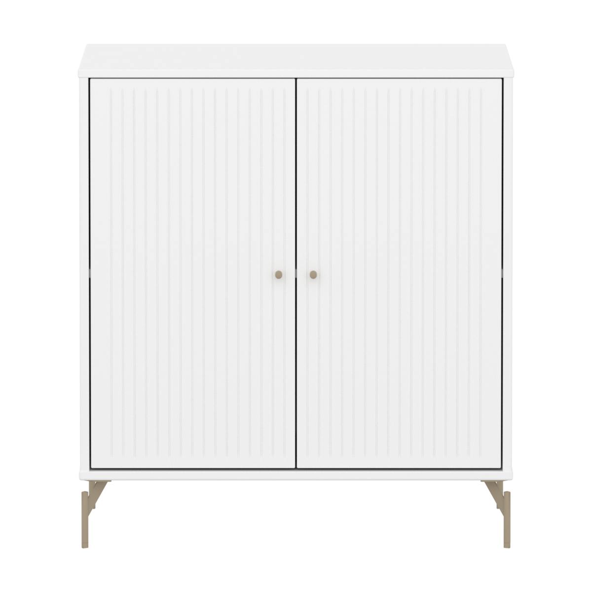 Kleiderschrank 2 Türen Rillen mit Fuß SAGA Flexa weiß oat