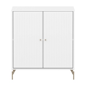 Kleiderschrank 2 Türen Rillen mit Fuß SAGA Flexa weiß oat