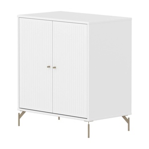 Kleiderschrank 2 Türen Rillen mit Fuß SAGA Flexa weiß oat