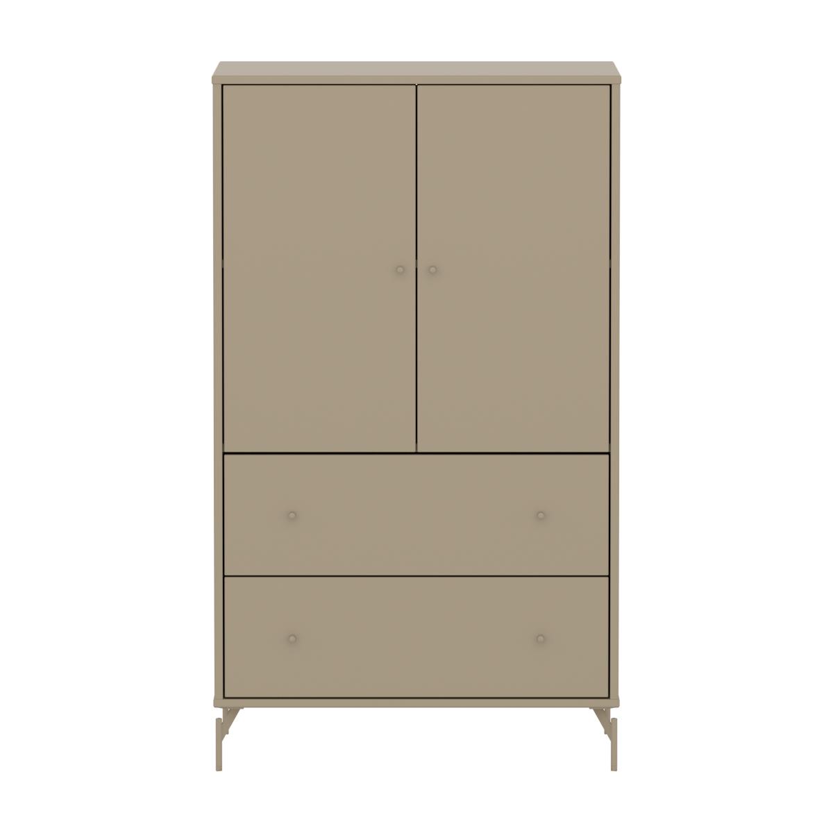 Kleiderschrank 2 Türen und 2 Schubladen mit Fuß SAGA Flexa Hafer Eiche hellgrau