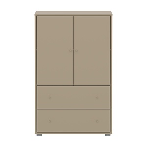 Kleiderschrank 2 Türen und 2 Schubladen SAGA Flexa Hafer hellgrau