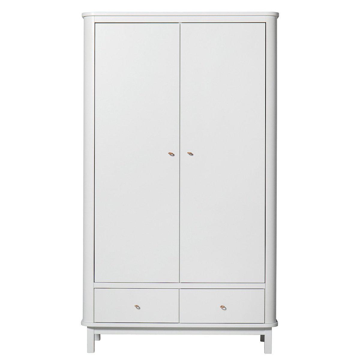 Kleiderschrank 2 Türen WOOD Oliver Furniture weiß