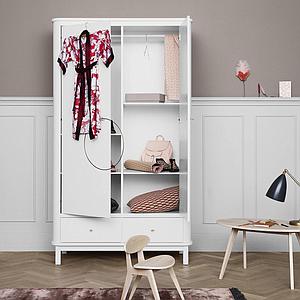 Kleiderschrank 2 Türen WOOD Oliver Furniture weiß