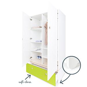 Kleiderschrank 2-türig COLORFLEX Schublade lime 