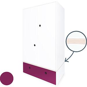 Kleiderschrank 2-türig COLORFLEX Schublade plum 