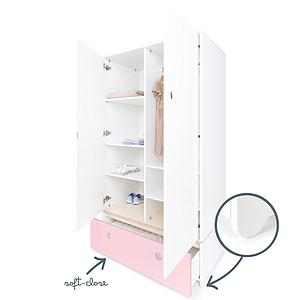 Kleiderschrank 2-türig COLORFLEX Schublade sweet pink 