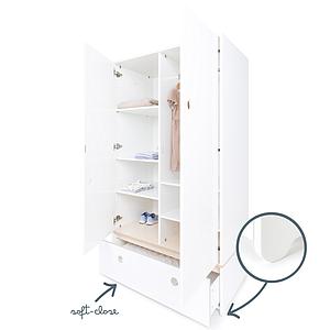 Kleiderschrank 2-türig COLORFLEX Schublade white 