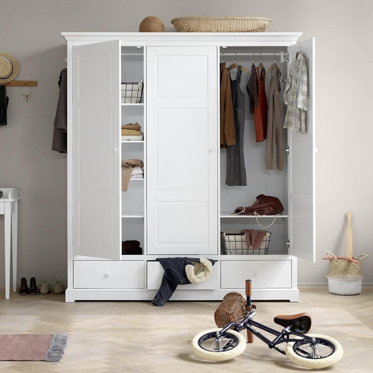 Kleiderschrank 3 Türen SEASIDE Oliver Furniture weiß