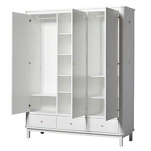 Kleiderschrank 3 Türen WOOD Oliver Furniture weiß