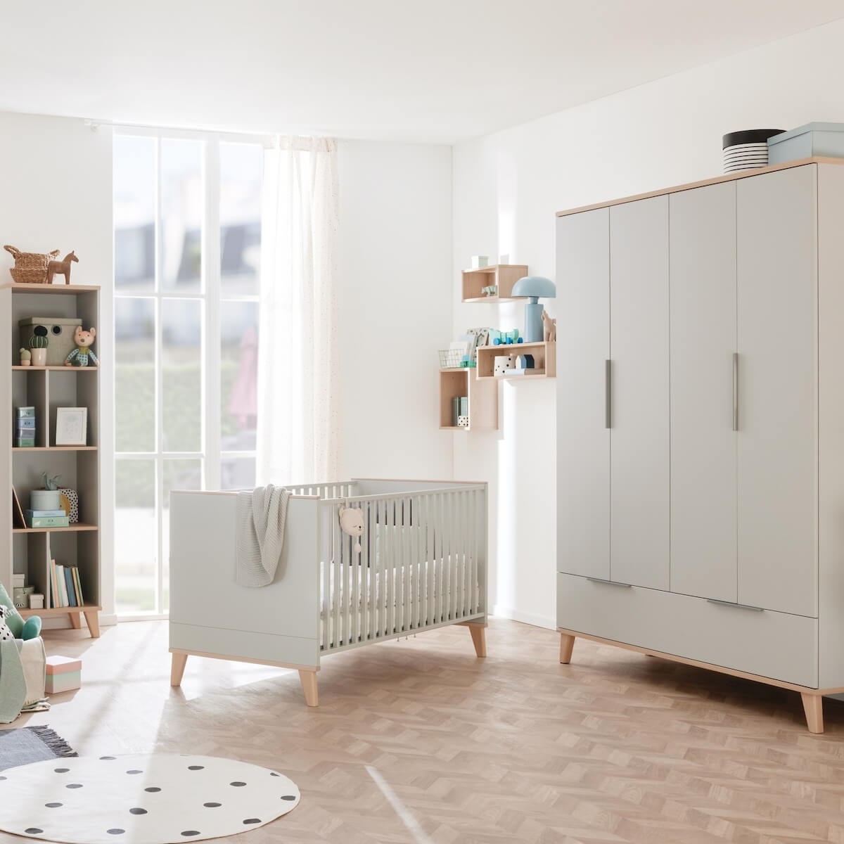 Kleiderschrank 4 Ports 1 Schublade FIEBE Paidi