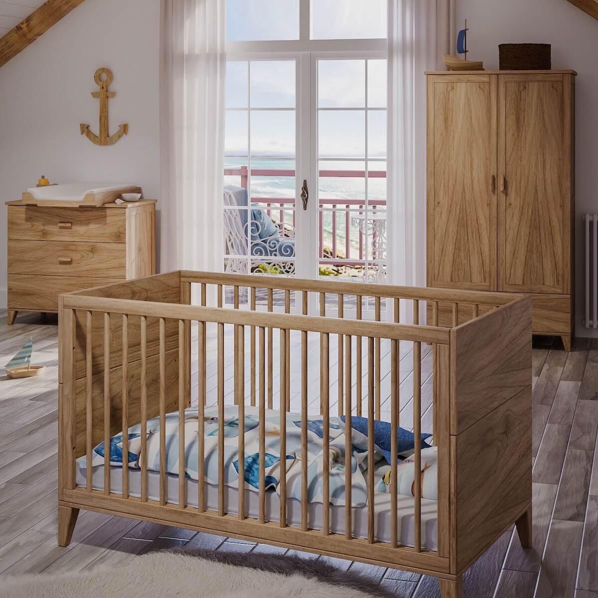 Kleiderschrank 92,6x52x175cm NAIA HOLZ Theo Bebe natürlich