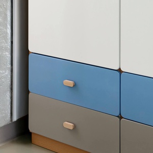 Kleiderschrank 93x218cm DESTYLE de Breuyn natur anthrazitrot