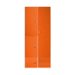 Kleiderschrank 93x218cm DESTYLE de Breuyn weiß orange
