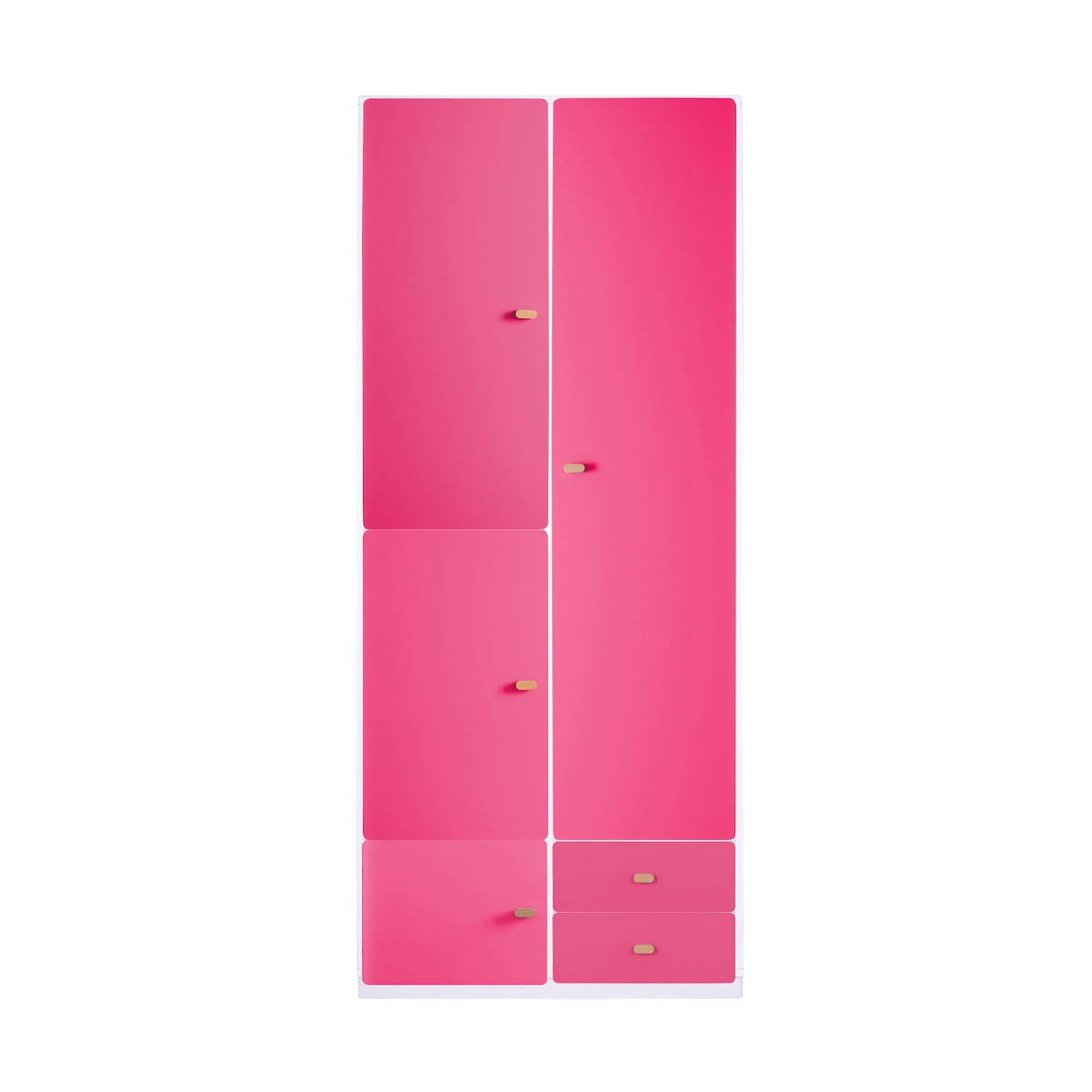 Kleiderschrank 93x218cm DESTYLE de Breuyn weiß rosa