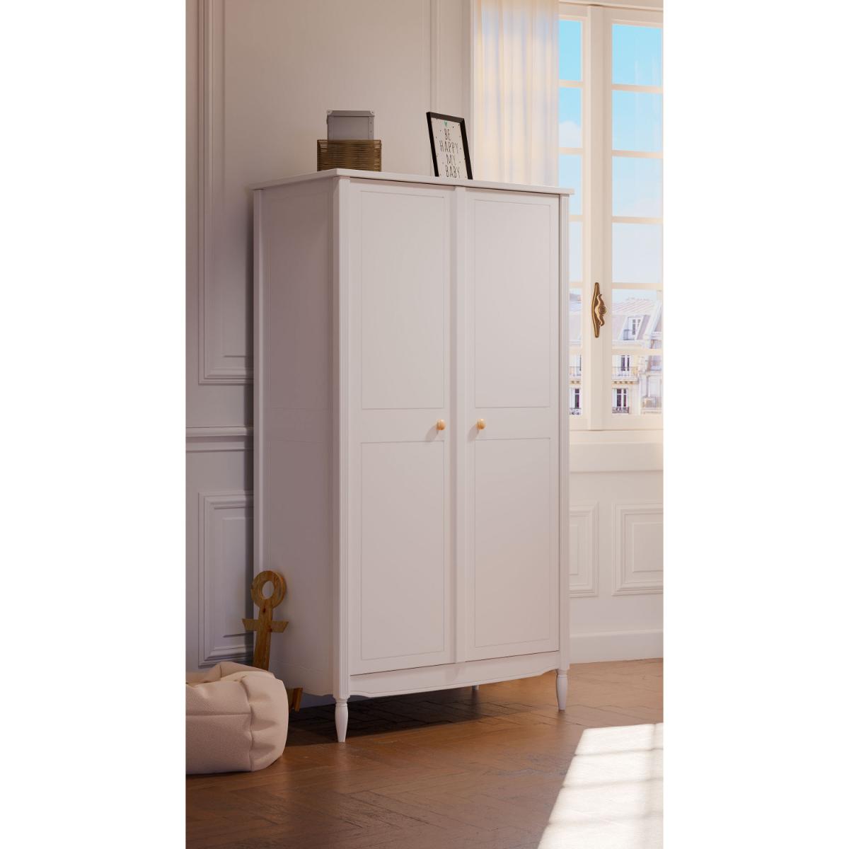Kleiderschrank 95x52x175cm LAFAYETTE Théo Bebe neige