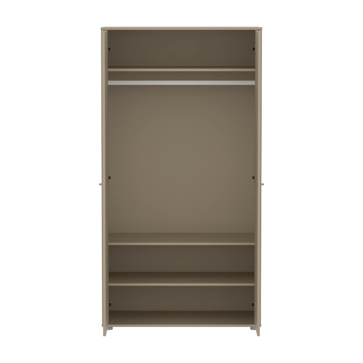 Kleiderschrank Kind 2 Türen Rillen SAGA FLEXA Hafer Eiche hellgrau