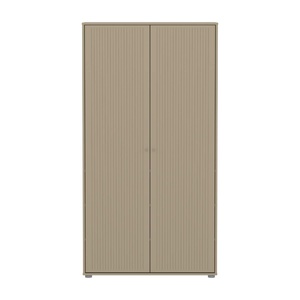 Kleiderschrank Kind 2 Türen Rillen SAGA FLEXA Hafer hellgrau