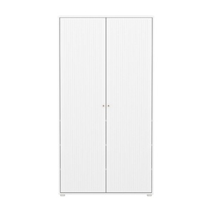 Kleiderschrank Kind 2 Türen Rillen SAGA FLEXA weiß Eiche