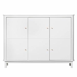 Kleiderschrank Multi-Speicherplatz 3 Türen WOOD Oliver Furniture weiß