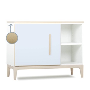 Kleinmöbel 1 Tür 2 Nischen NADO Curve Esche sky blue