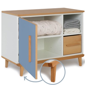 Kleinmöbel 1 Tür 2 Nischen NADO Retro Buche capri blue