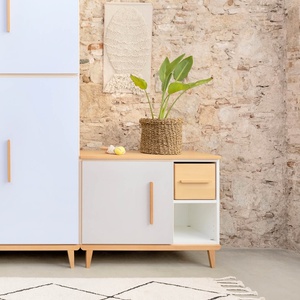 Kleinmöbel 1 Tür 2 Nischen NADO Retro Buche slate grey