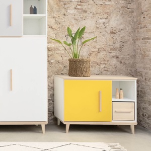 Kleinmöbel 1 Tür 2 Nischen NADO Retro Esche mint