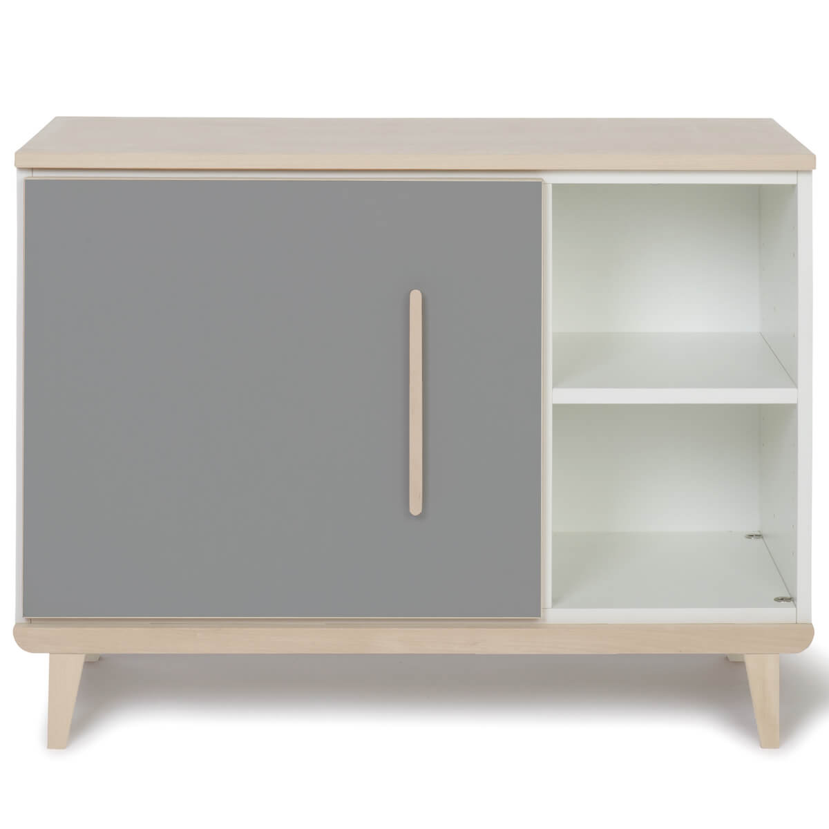 Kleinmöbel 1 Tür 2 Nischen NADO Retro Esche slate grey