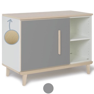 Kleinmöbel 1 Tür 2 Nischen NADO Retro Esche slate grey