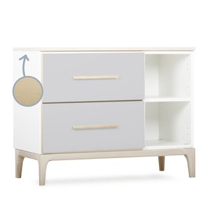 Kleinmöbel 2 Schubladen 2 Nischen NADO Curve Esche manhattan grey
