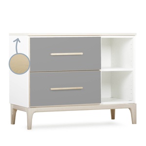 Kleinmöbel 2 Schubladen 2 Nischen NADO Curve Esche slate grey