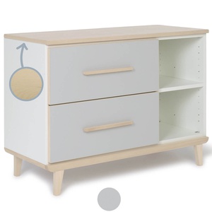 Kleinmöbel 2 Schubladen 2 Nischen NADO Retro Esche manhattan grey