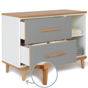 Kleinmöbel 2 Türen 2 Nischen NADO Retro Buche slate grey