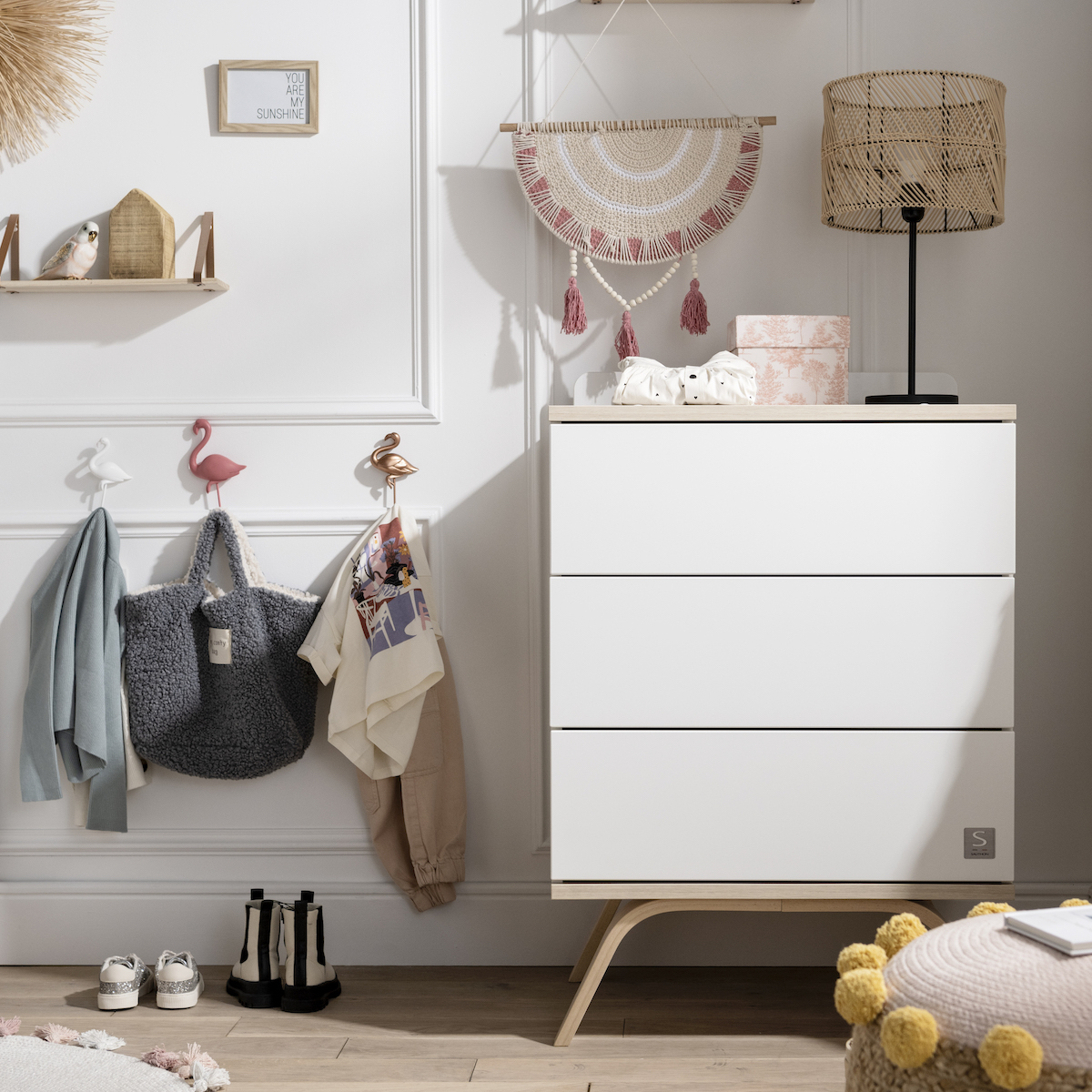 Kombibett 120x60cm auf 90x190cm erweiterbar SERENA Sauthon       