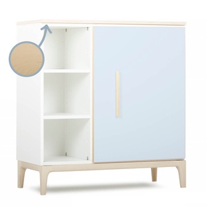 Kommode 1 Tür 3 Nischen NADO Curve Esche sky blue