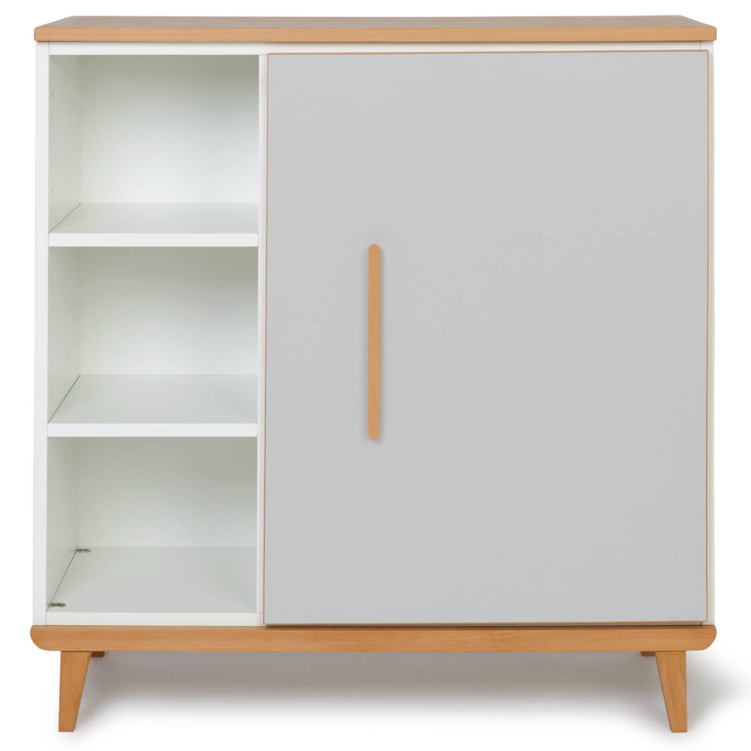 Kommode 1 Tür 3 Nischen NADO Retro Buche manhattan grey