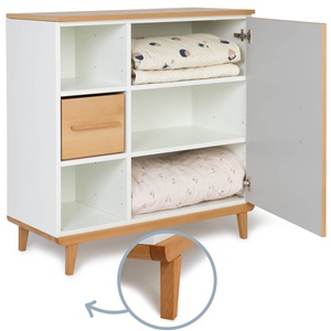 Kommode 1 Tür 3 Nischen NADO Retro Buche manhattan grey