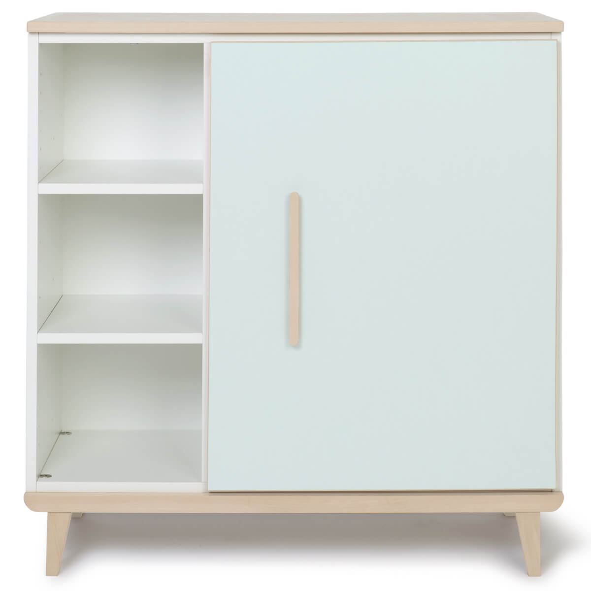 Kommode 1 Tür 3 Nischen NADO Retro Esche mint