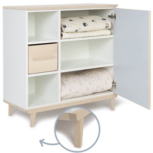 Kommode 1 Tür 3 Nischen NADO Retro Esche sky blue