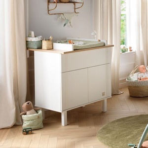 Kommode 2 Ports 1 Schublade ELEONORE Sauthon weiß