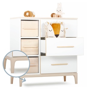 Kommode 3 Schubladen 3 Nischen NADO Curve Esche white
