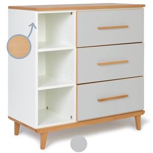 Kommode 3 Schubladen 3 Nischen NADO Retro Buche manhattan grey