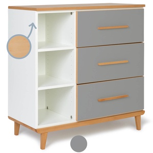 Kommode 3 Schubladen 3 Nischen NADO Retro Buche slate grey
