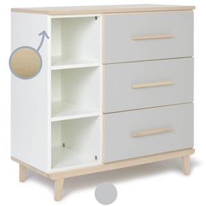 Kommode 3 Schubladen 3 Nischen NADO Retro Esche manhattan grey