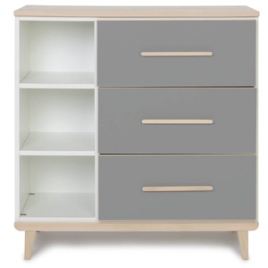 Kommode 3 Schubladen 3 Nischen NADO Retro Esche slate grey