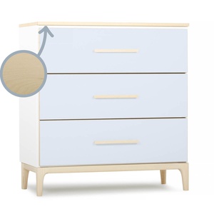 Kommode 3 Schubladen NADO Curve Esche sky blue