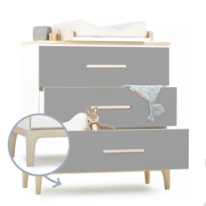 Kommode 3 Schubladen NADO Curve Esche slate grey