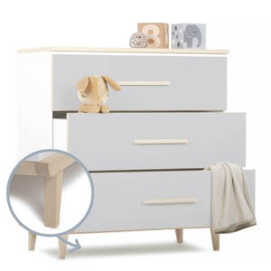 Kommode 3 Schubladen NADO Retro Esche manhattan grey