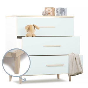 Kommode 3 Schubladen NADO Retro Esche mint